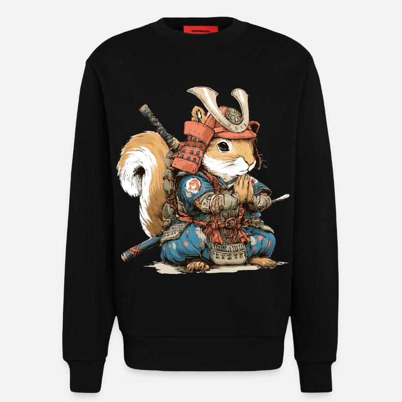 Eichhörnchen-Samurai-Rüstung - Sweatshirt - made by SPREAD  - SOLID BLACK