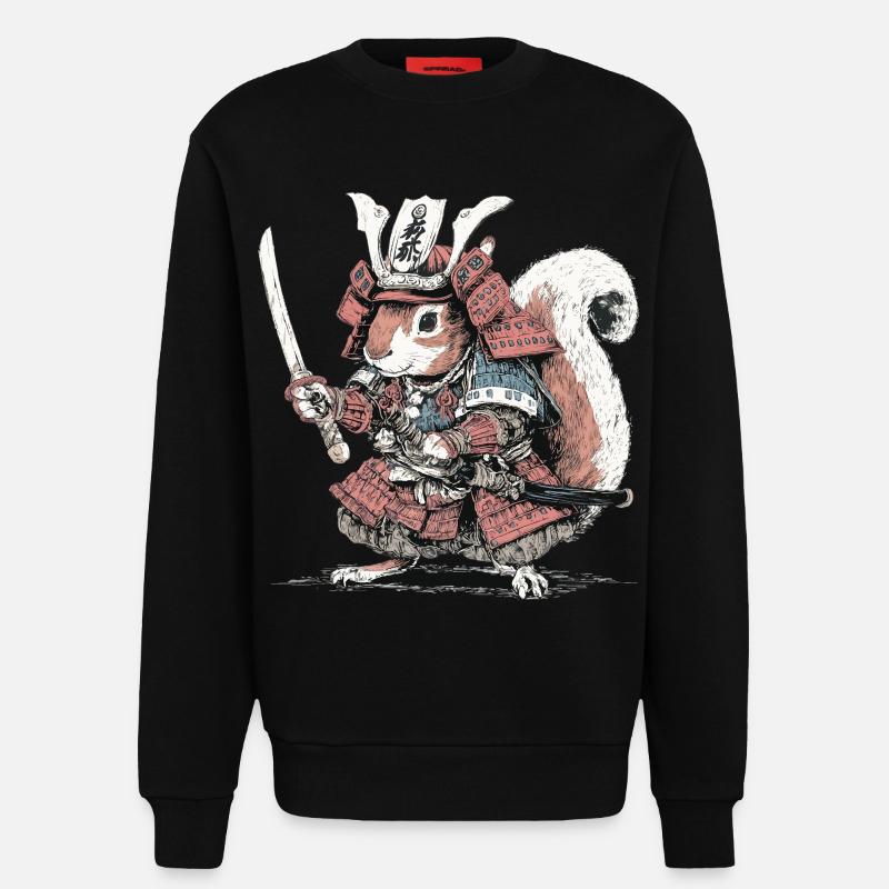 Squirrel Samurai Armor - Sweatshirt - made by SPREAD  - SOLID BLACK