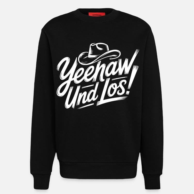 Yeah and Los! Western Script - Sweat bio décontracté fabriqué en UE - SOLID BLACK