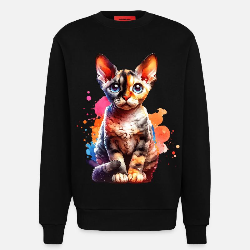 Cadeau Devon Rex - Sweat bio décontracté fabriqué en UE - SOLID BLACK