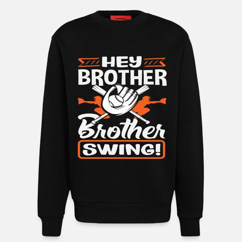 Hey Bruder Swing Baseball Spruch - Sweatshirt - made by SPREAD - SOLID BLACK