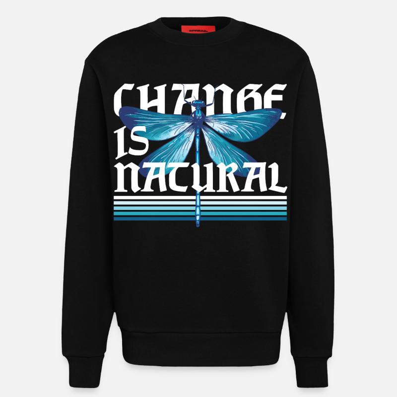 Libelle Libellen Change Is Natural - Sweatshirt - made by SPREAD - SOLID BLACK