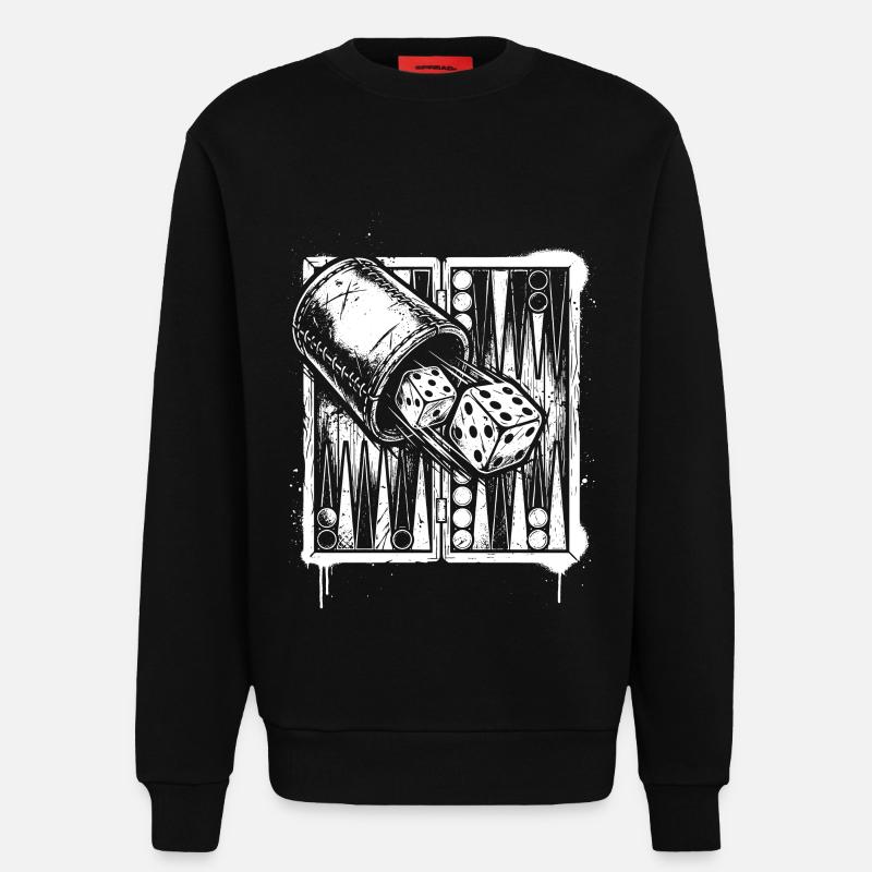 Backgammon | Board Game | Gift - Sweatshirt - made by SPREAD  - SOLID BLACK
