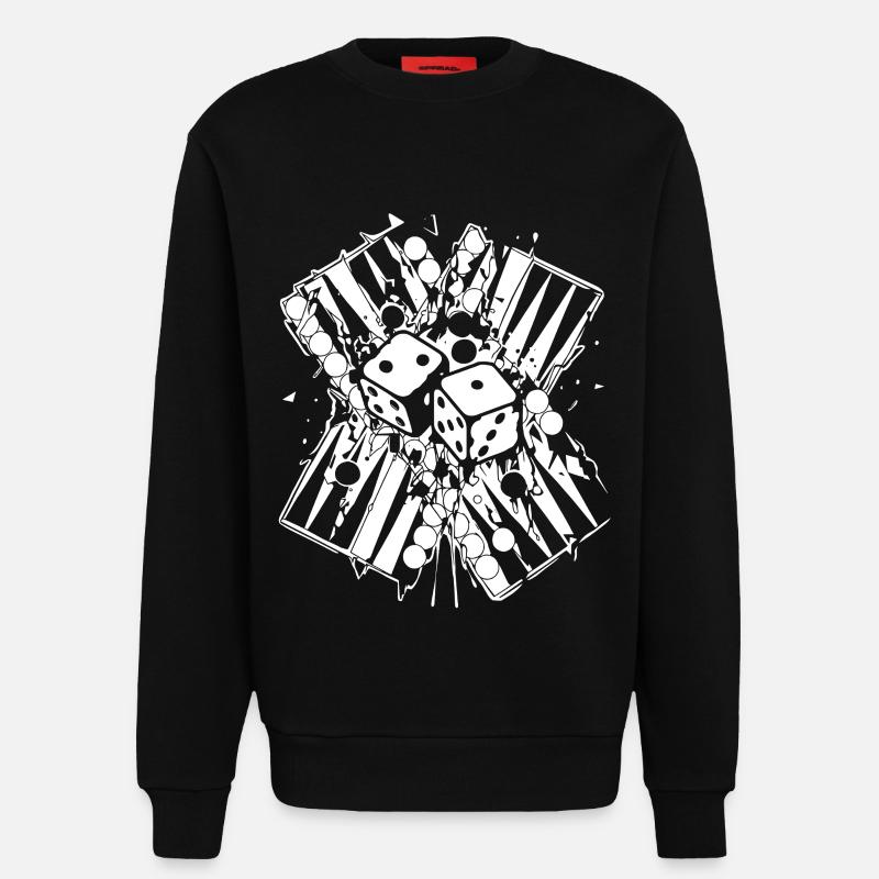 Backgammon | Board Game | Gift - Sweatshirt - made by SPREAD - SOLID BLACK