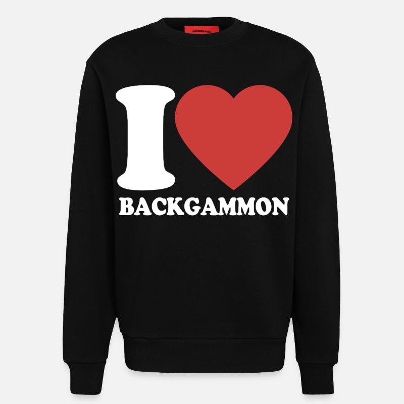I love Backgammon | Brettspiel | Geschenk - Sweatshirt - made by SPREAD  - SOLID BLACK