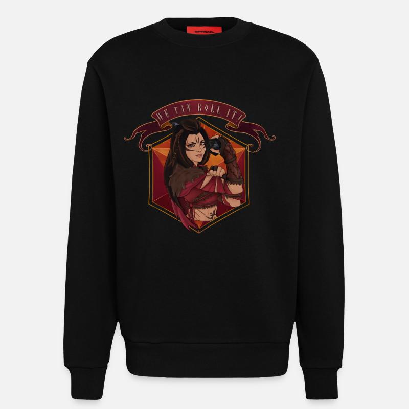 We can roll it ! - Druide - Sweat bio décontracté fabriqué en UE - SOLID BLACK