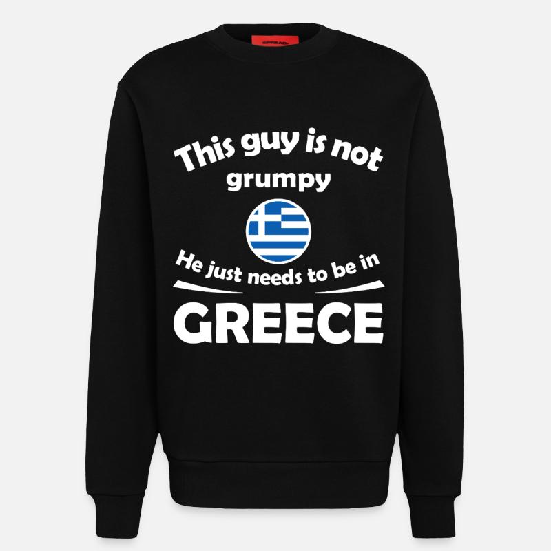 Not Grumpy Greek Vibe Tee - Sweatshirt - made by SPREAD  - SOLID BLACK