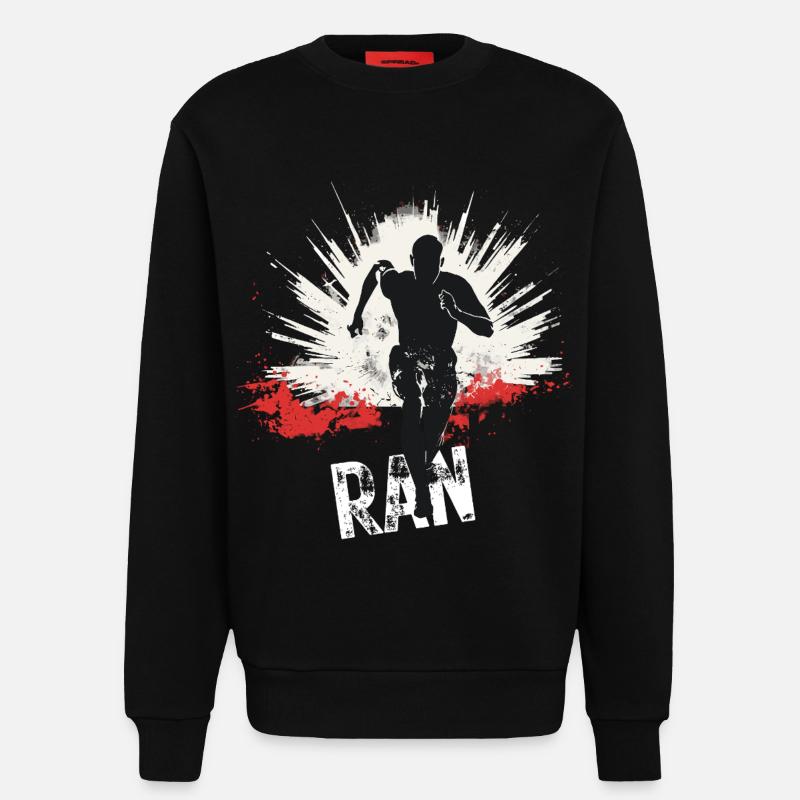 Running Jogging Runner Sprint Design - Sweatshirt - made by SPREAD  - SOLID BLACK