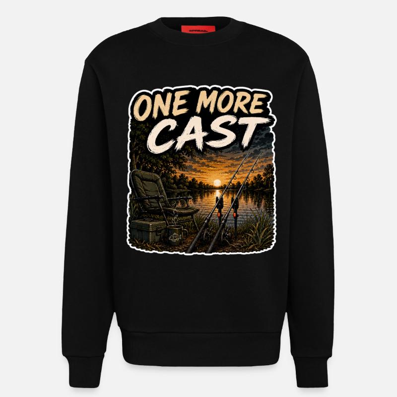 Ein weiterer Wurf Sonnenuntergangs-Karpfenfischen-Design - Sweatshirt - made by SPREAD  - SOLID BLACK