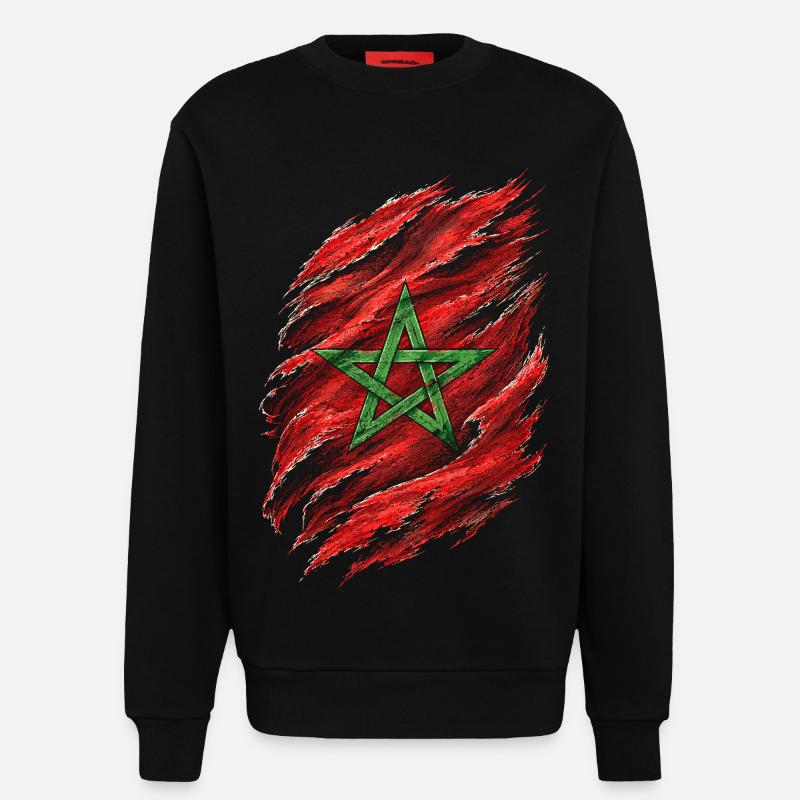 Moroccan Moroccan Moroccan - Sweatshirt - made by SPREAD - SOLID BLACK