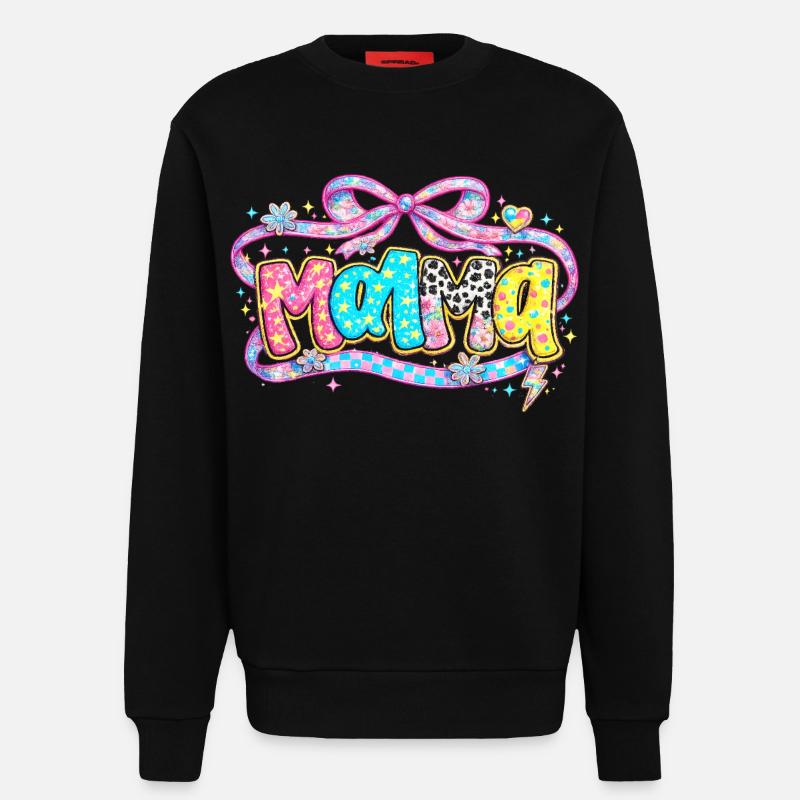 Mama-Geschenk: Retro Mama-Optik und Glitzer - Sweatshirt - made by SPREAD  - SOLID BLACK