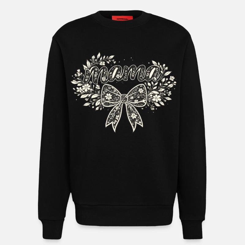 Mom Gift: Retro Mama Visual - Sweatshirt - made by SPREAD - SOLID BLACK