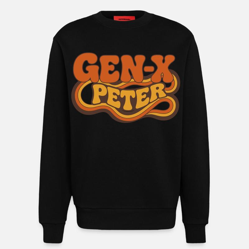 GenX Peter Retro Typography - Sweatshirt - made by SPREAD  - SOLID BLACK