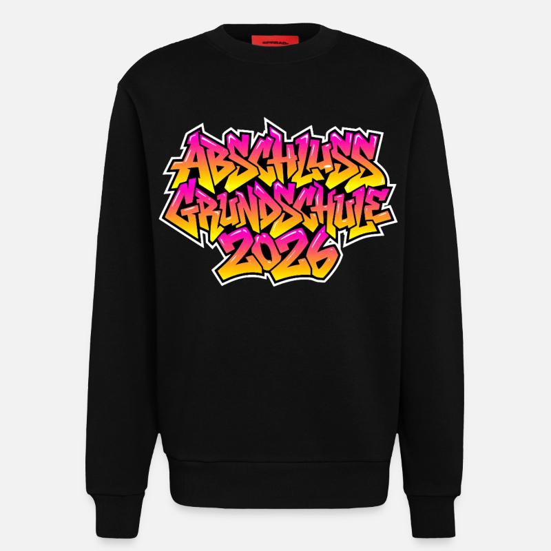 Elementary School Graduation 2026 Graffiti - Sweatshirt - made by SPREAD  - SOLID BLACK