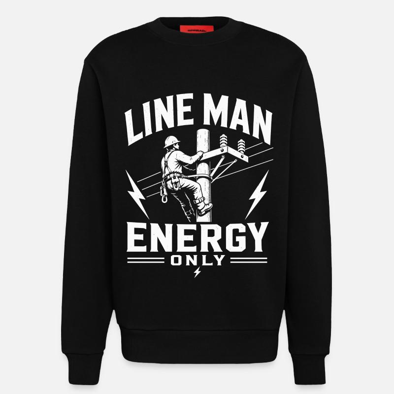 Engineering Engineer Electrician Lineman Design - Sweatshirt - made by SPREAD - SOLID BLACK