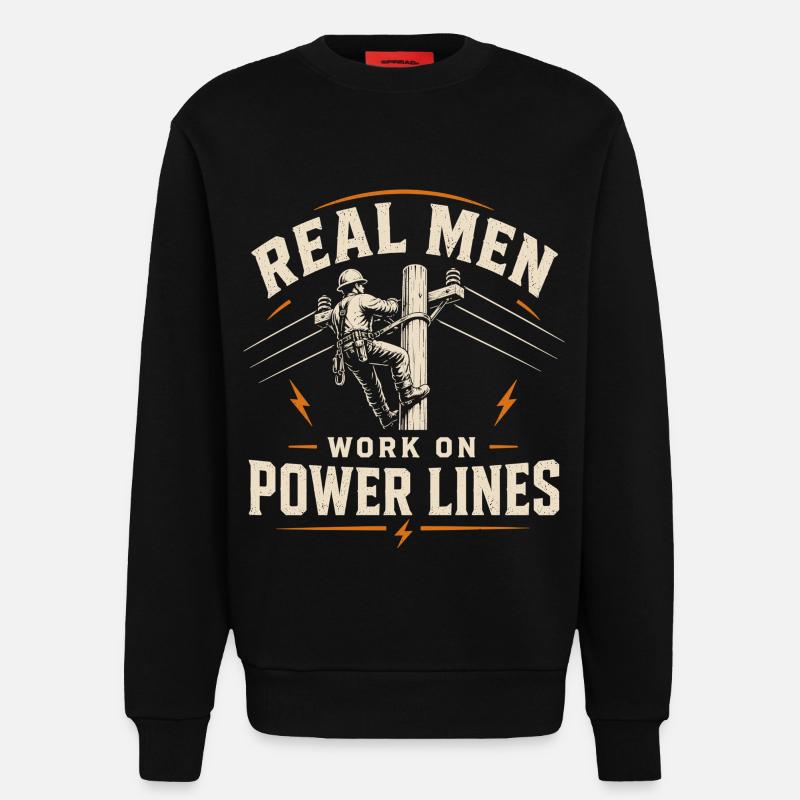 Electrician Engineer Technology Cable Design - Sweatshirt - made by SPREAD - SOLID BLACK