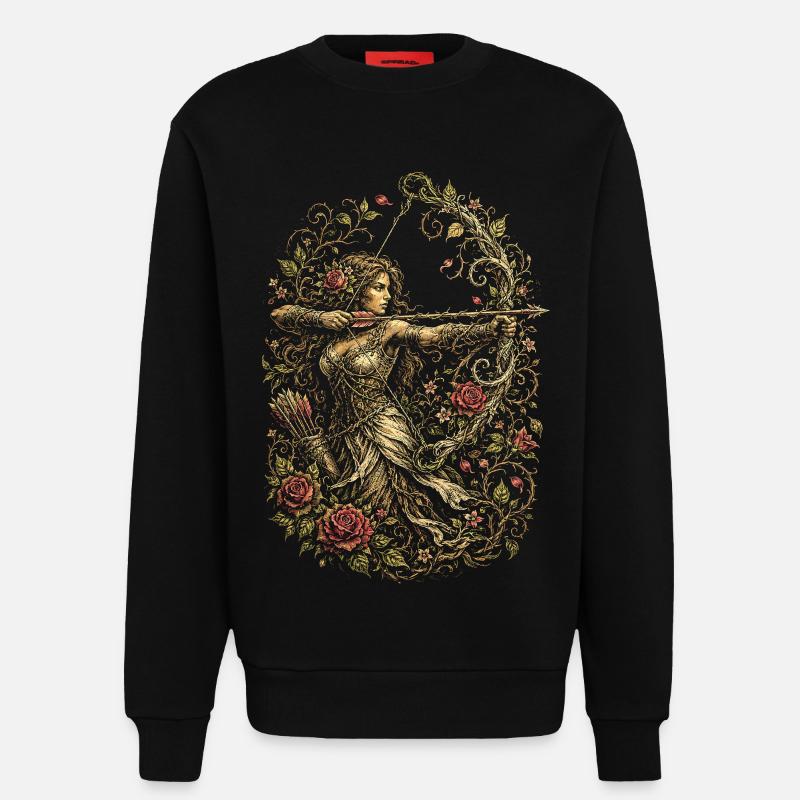 Archer à l’arc - Sweat bio décontracté fabriqué en UE - SOLID BLACK