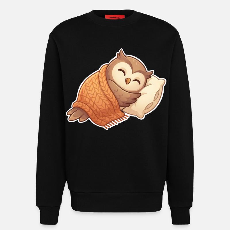 Eule Schlafen - Sweatshirt - made by SPREAD - SOLID BLACK