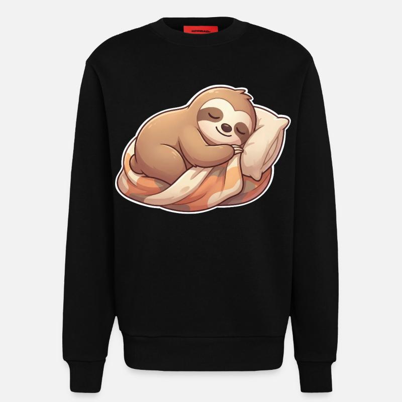 Sloth Sleeping - Sweatshirt - made by SPREAD  - SOLID BLACK