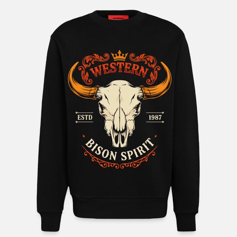 Geist-Westbisonkopf - Sweatshirt - made by SPREAD  - SOLID BLACK