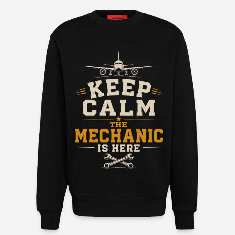 Flugzeugtechnik Luftfahrt Ingenieur Beruf - Sweatshirt - made by SPREAD  - SOLID BLACK