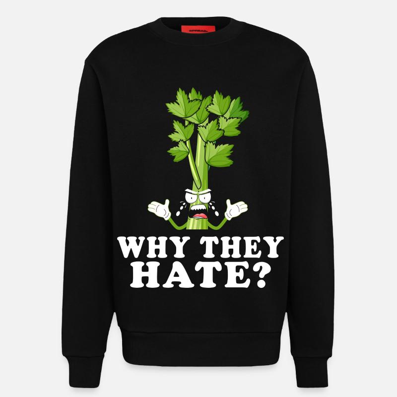 Celery Rage Why They Hate? - Sweatshirt - made by SPREAD  - SOLID BLACK