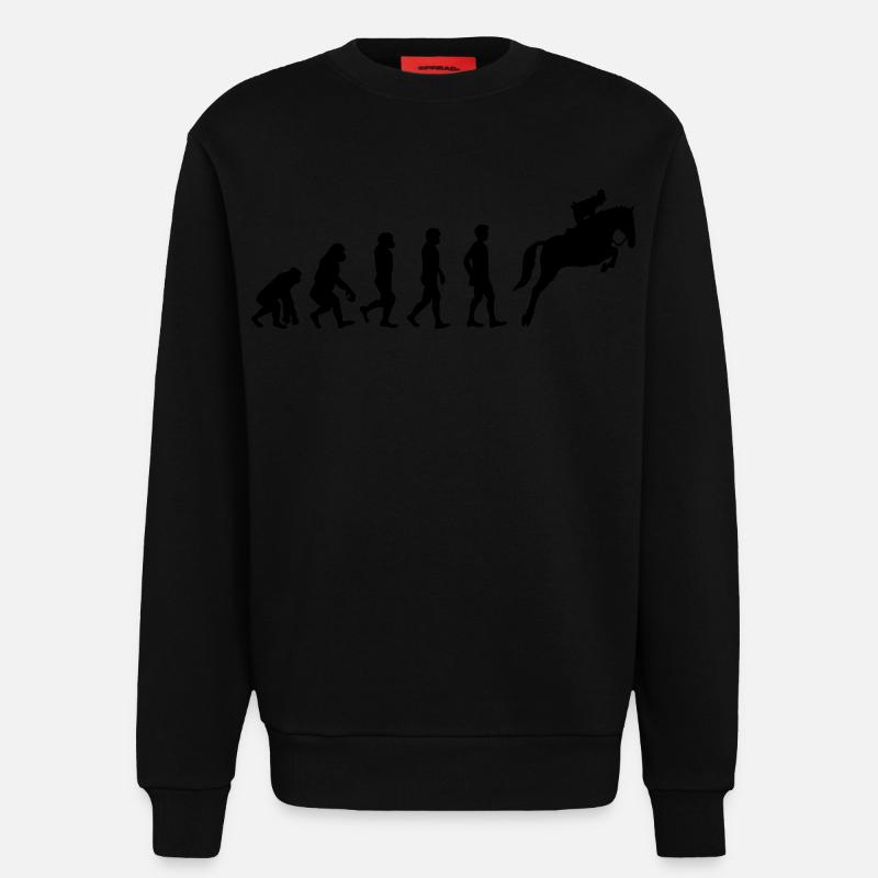 Évolution du cheval - Sweat bio décontracté fabriqué en UE - SOLID BLACK