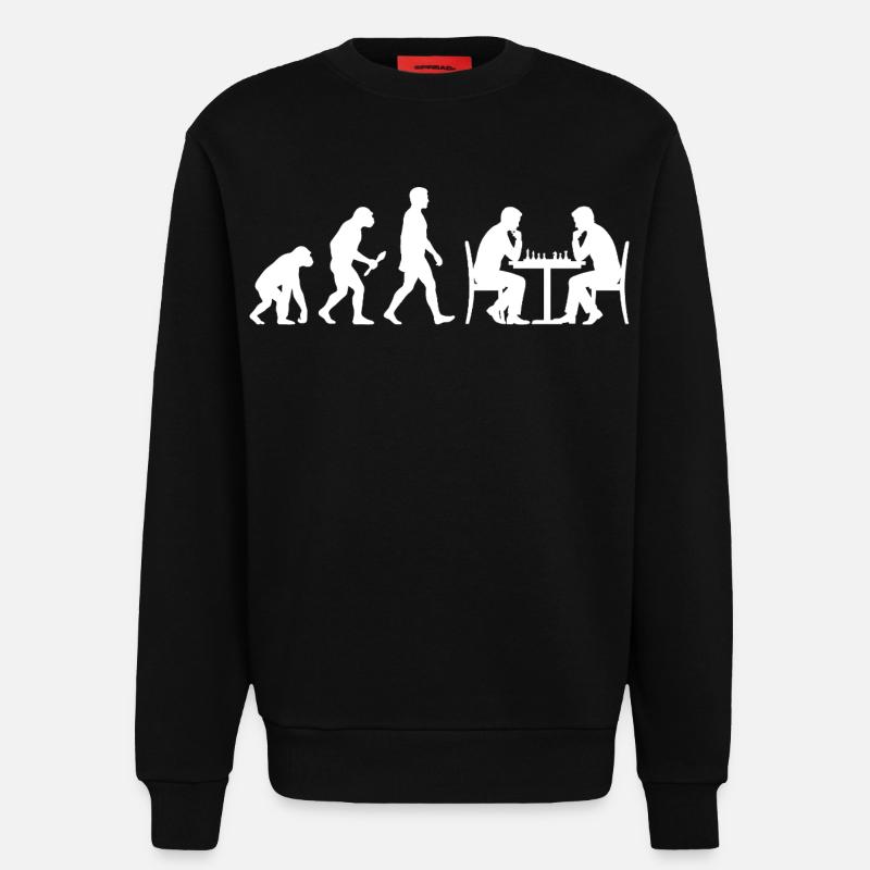 Chess Evolution – The Path to Grandmaster - Sweatshirt - made by SPREAD - SOLID BLACK
