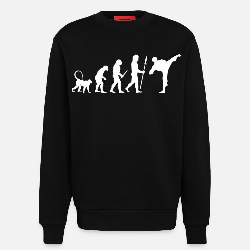 Évolution du karaté - Sweat bio décontracté fabriqué en UE - SOLID BLACK