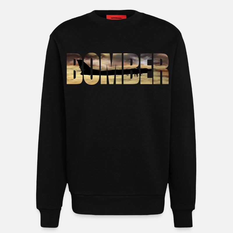 Blouson aviateur Tu-95 - Sweat bio décontracté fabriqué en UE - SOLID BLACK