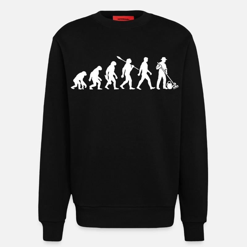 Evolution - Gärtner - Garten - Gartenarbeit - Sweatshirt - made by SPREAD  - SOLID BLACK