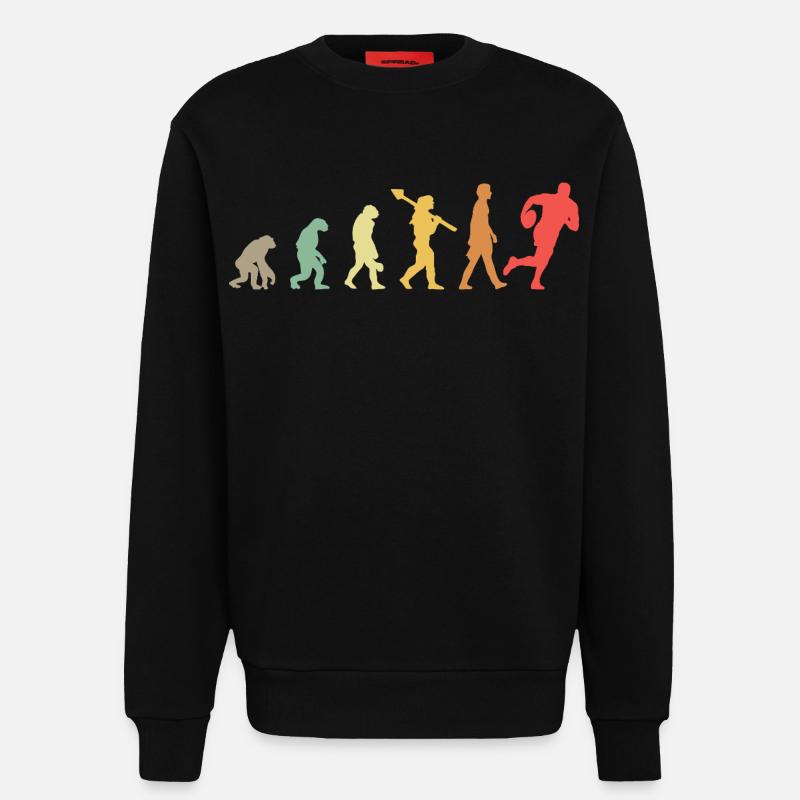 Evolution Rugby Player Rugby Development Retro - Sweatshirt - made by SPREAD  - SOLID BLACK