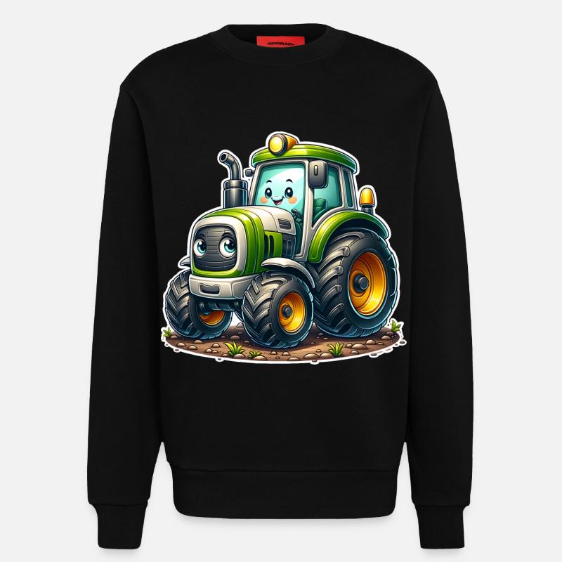 Tractor - Sweatshirt - made by SPREAD - SOLID BLACK
