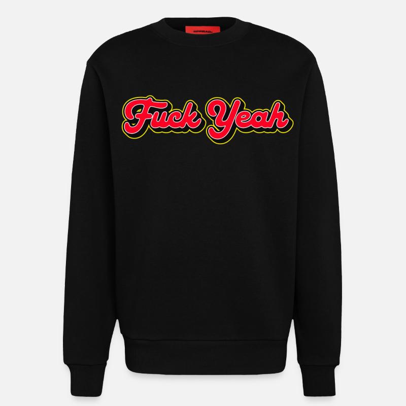 Fuck Yeah 3D Red Script - Sweatshirt - made by SPREAD  - SOLID BLACK