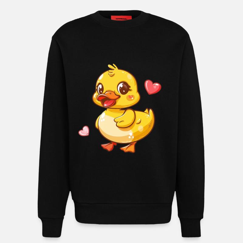 Süßes Entchen Mit Herzchen - Sweatshirt - made by SPREAD  - SOLID BLACK