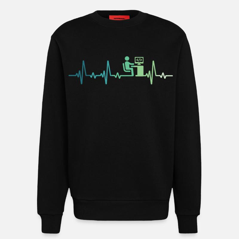 Heartbeat Programmer Developer - Sweatshirt - made by SPREAD  - SOLID BLACK