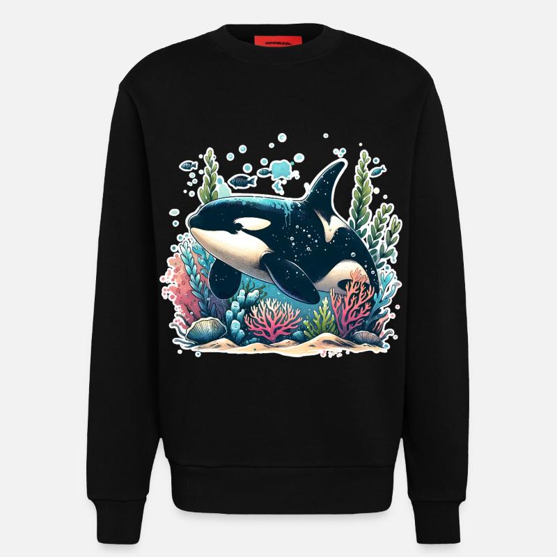 Orca Killer Whale - Sweatshirt - made by SPREAD  - SOLID BLACK