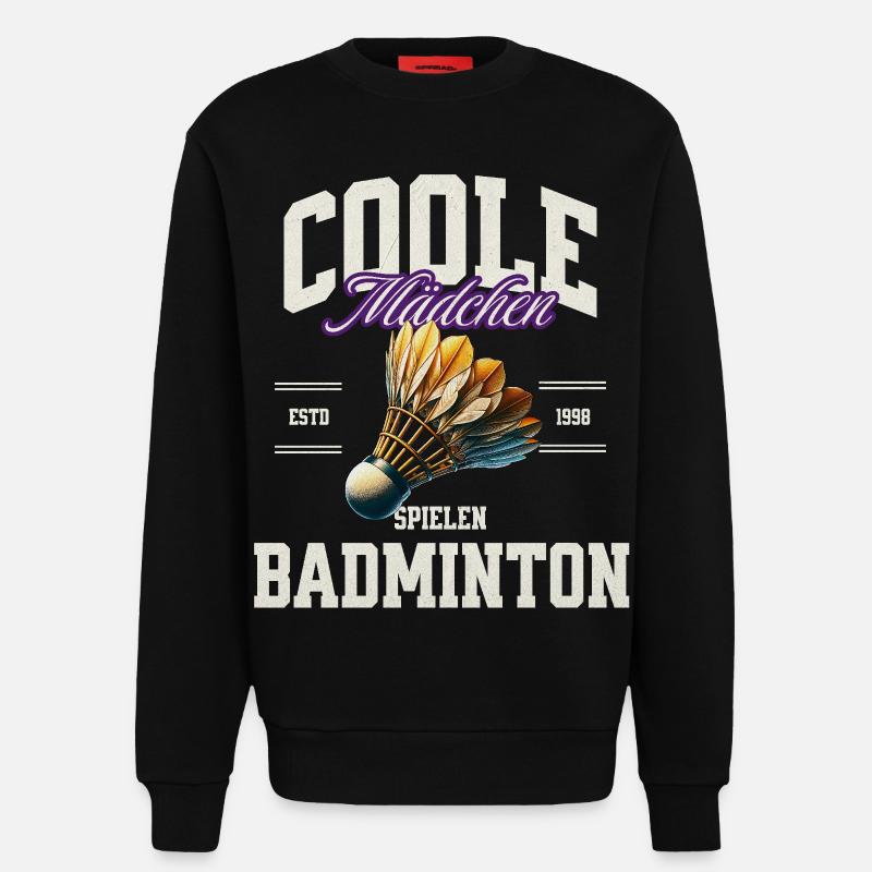Badminton Mädchen - Sweatshirt - made by SPREAD  - SOLID BLACK