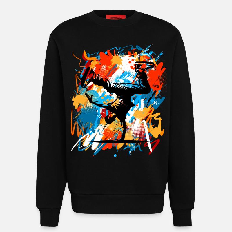 Breakdance - Sweatshirt - made by SPREAD - SOLID BLACK