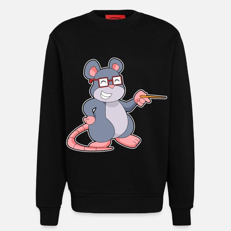 Maus Lehrer Pointer - Sweatshirt - made by SPREAD  - SOLID BLACK