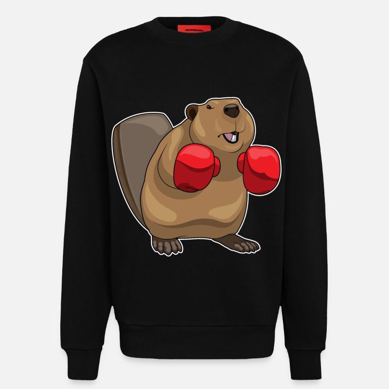 Biber Boxer Boxhandschuhe - Sweatshirt - made by SPREAD  - SOLID BLACK