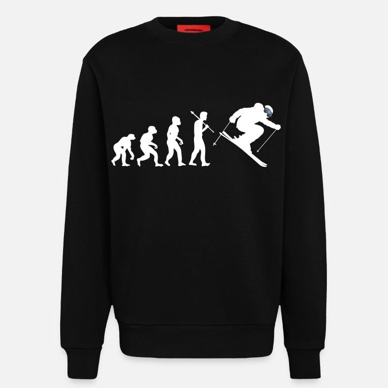 Évolution du skieur - Sweat bio décontracté fabriqué en UE - SOLID BLACK