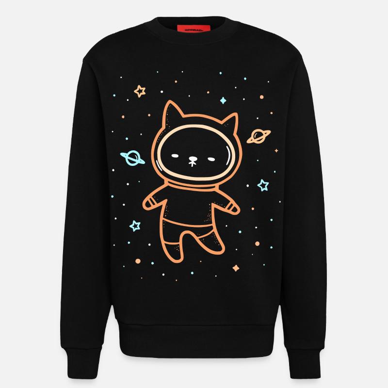 Space Cat - Sweatshirt - made by SPREAD  - SOLID BLACK