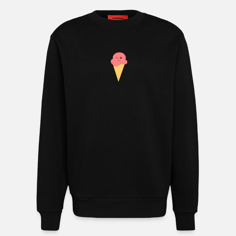 Eis Eiscreme Erdbeereis - Sweatshirt - made by SPREAD  - SOLID BLACK