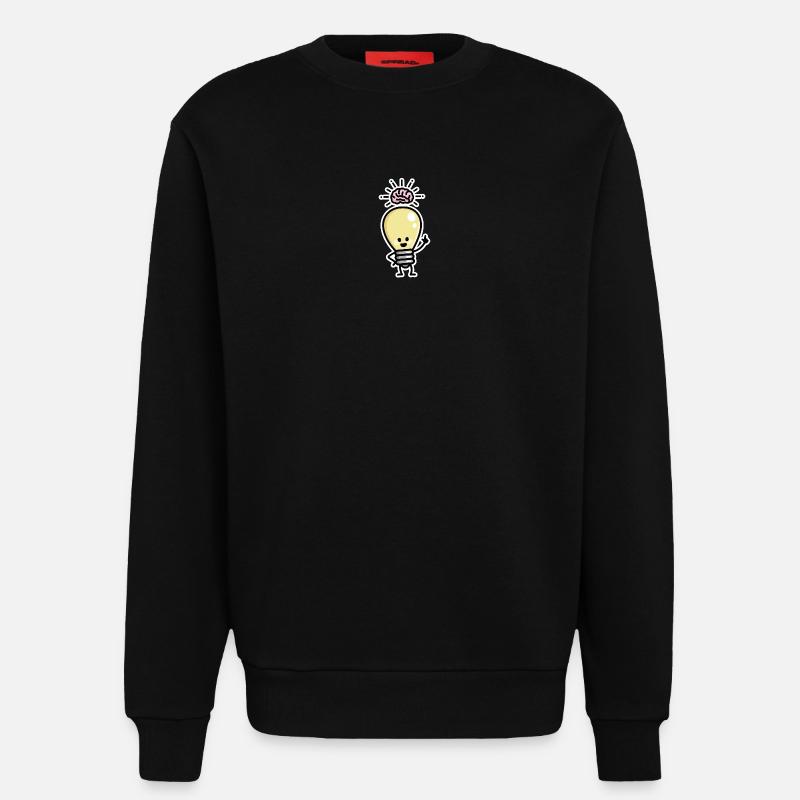 Light Bulb Idea Brains Creative Genius Creativity - Sweatshirt - made by SPREAD  - SOLID BLACK