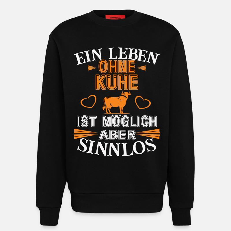 A life without cows - Sweatshirt - made by SPREAD  - SOLID BLACK
