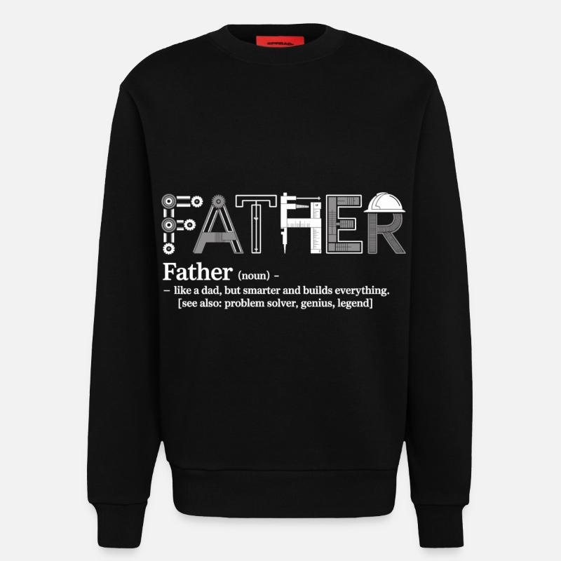 Father: The problem solver - Sweatshirt - made by SPREAD  - SOLID BLACK