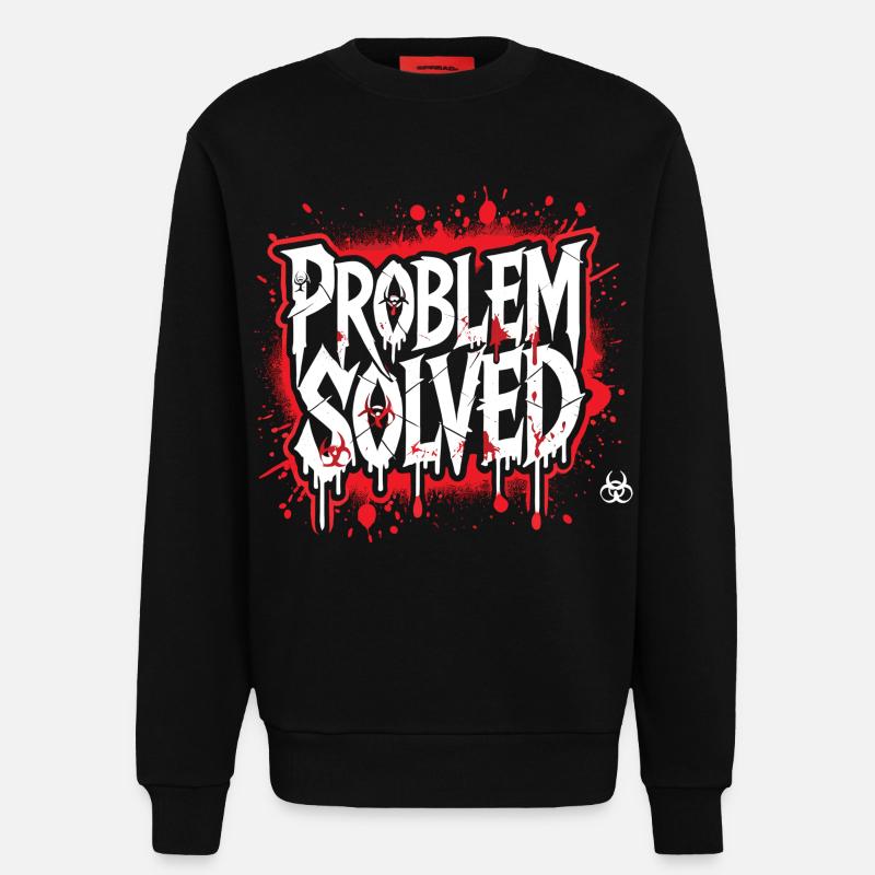 Shocking Solution - Problem Solved - Sweatshirt - made by SPREAD  - SOLID BLACK