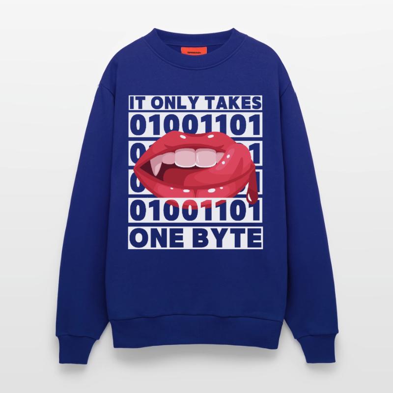 Bit bytes Binary Computer Nerd, Vampire, Dire, Jeu de mots Sweat bio décontracté fabriqué en UE