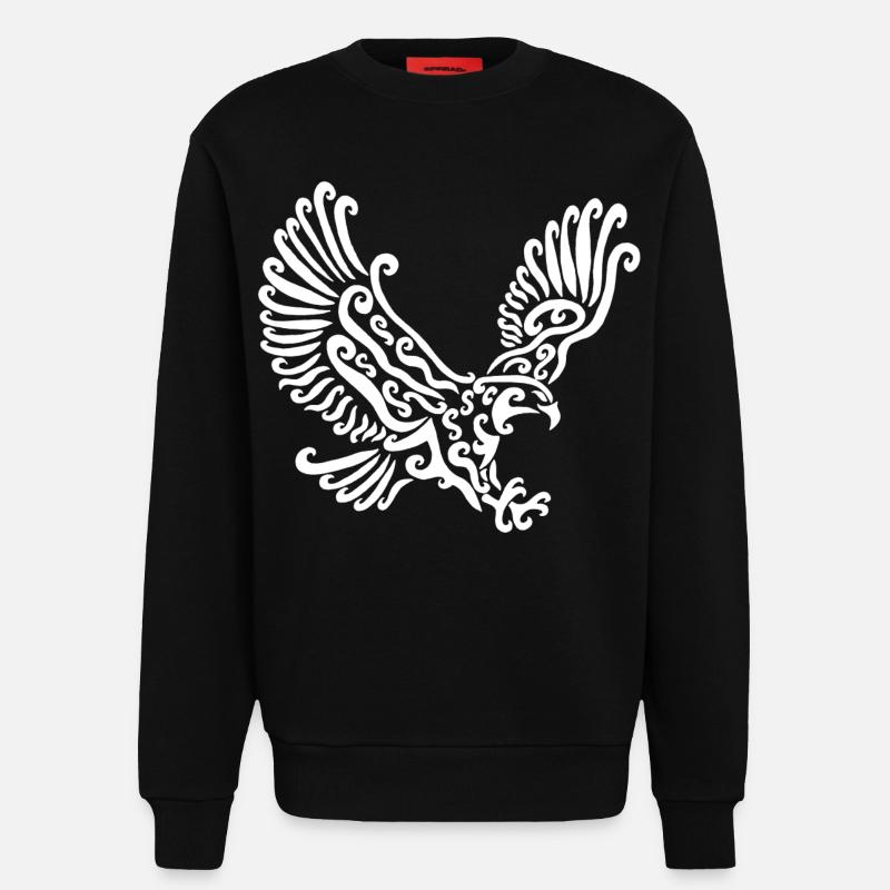 White Eagle - Sweatshirt - made by SPREAD  - SOLID BLACK